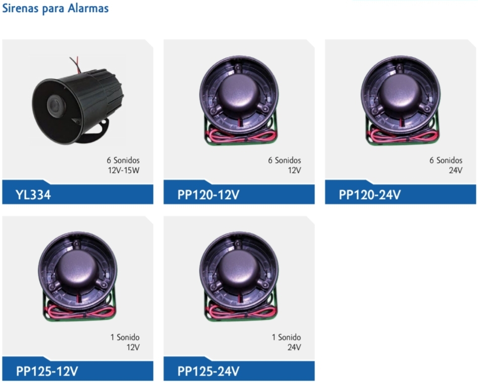 Sirenas de alarma y retroceso 
